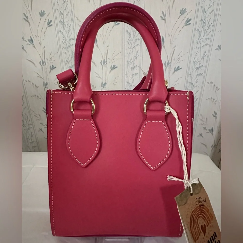 Anna Paola Pink Leather Mini Crossbody - Picture 2 of 11